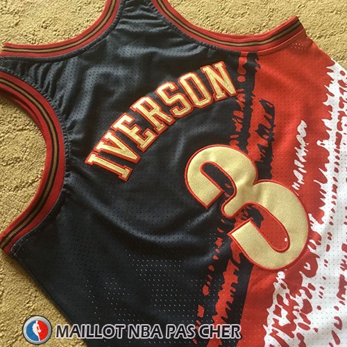 Maillot Philadelphia 76ers Allen Iverson Mitchell & Ness Noir Rouge